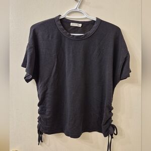 rag & bone Black Top with Lace Up Tie Side Deatils Size Medium